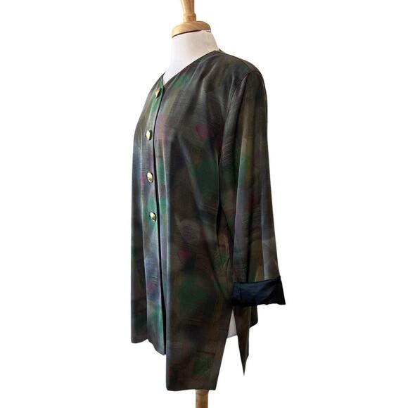 BoBoL Collection Watercolor Art to Wear Tunic Blazer Jacket Lagenlook Women's XL - Picture 2 of 6